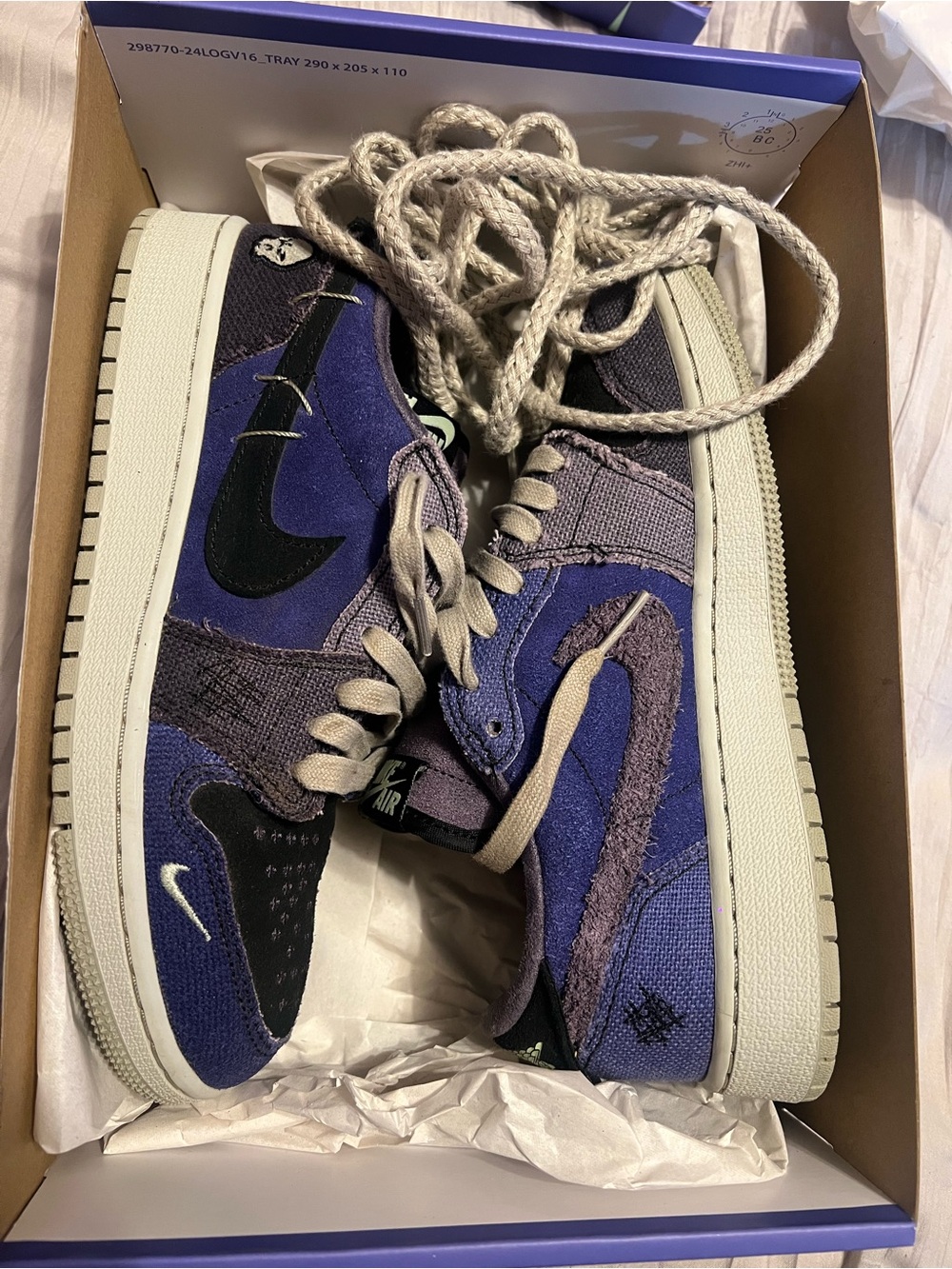 Jordan Kids Purple and Black Low-Top Sneakers
